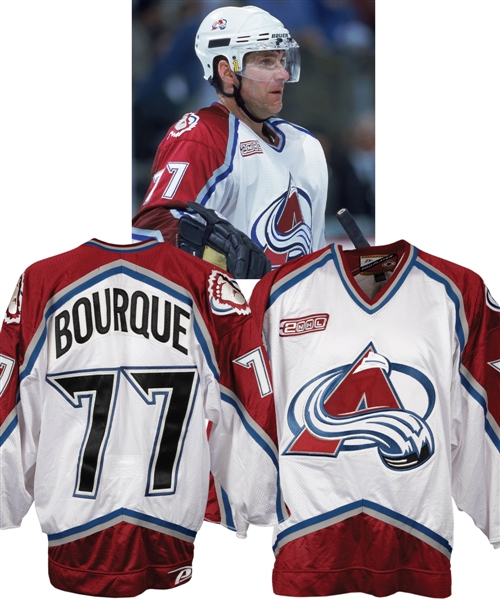 Ray Bourques 1999-2000 Colorado Avalanche Game-Worn Home Jersey with His Signed LOA