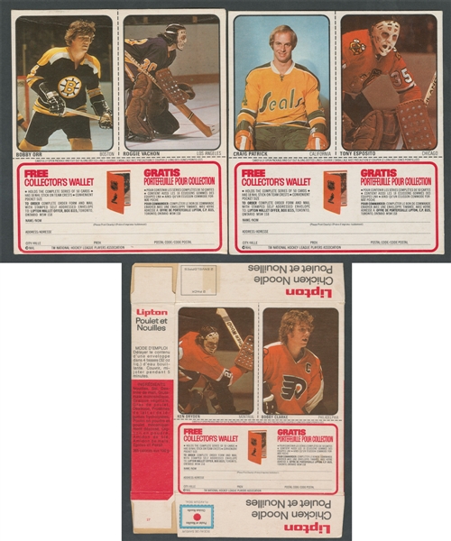 1974-75 Lipton Soup Uncut Hockey Card 51-Card Set Plus Dryden/Clarke Uncut Box