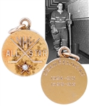 Jean Beliveaus 1954-55/1955-56 NHL All-Star Game 10K Gold and Diamond Puck-Shaped Charm from His Personal Collection with Family LOA 