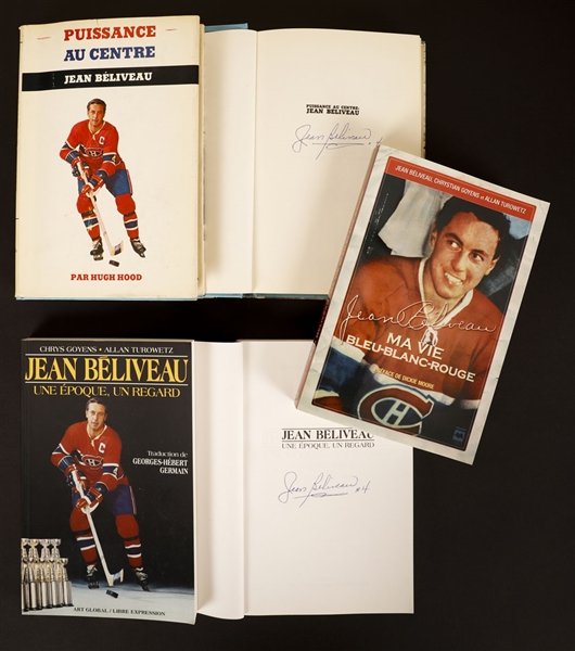 Jean Beliveaus "Puissance Au Centre", "Jean Beliveau, Une Epoque, Un Regard" and "Ma Vie Bleu-Blanc-Rouge" Books (30) Including 15 Signed Copies from His Personal Collection with Family LOA