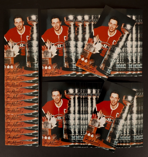 Jean Beliveaus Signed Montreal Canadiens Ambassador Postcards (101) from His Personal Collection with Family LOA