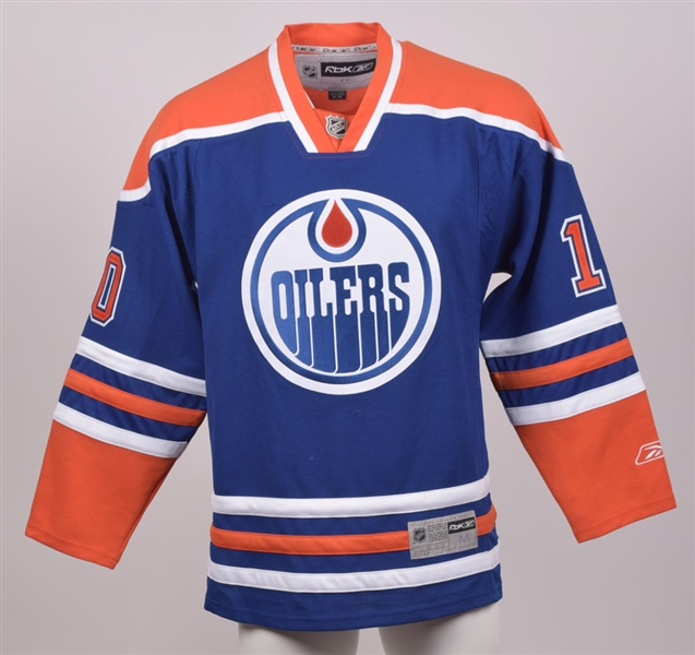 Edmonton Oilers Jersey Signed by Taylor Hall at the 2010 NHL Entry Draft with Paul Coffeys Signed LOA 