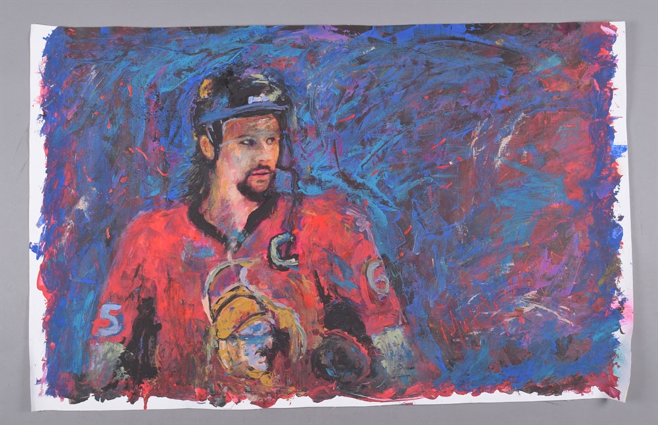 Erik Karlsson Ottawa Senators “The Captain Looks On” Original Painting on Canvas by Renowned Artist Murray Henderson (26 ½” x 42”) 