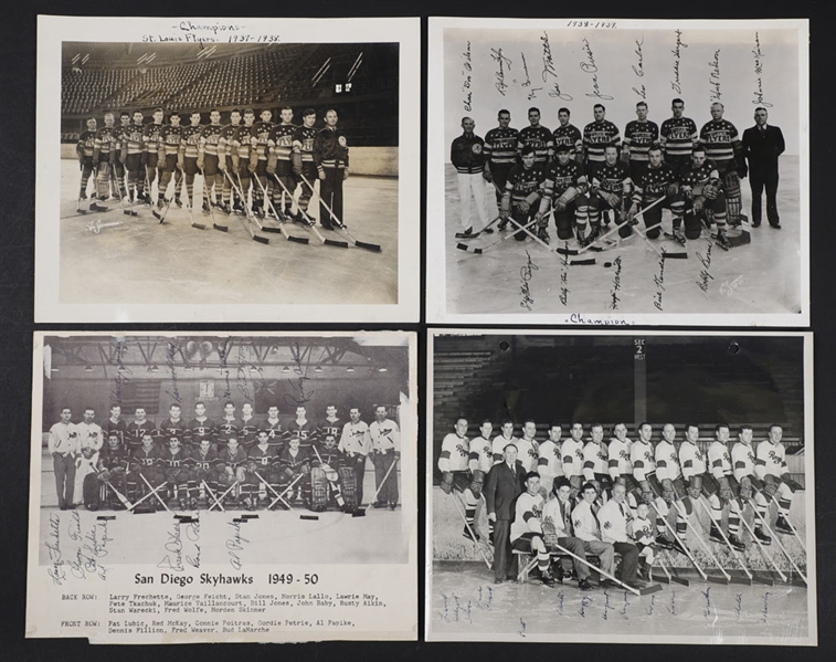 Vintage 1930s/1960s Minor League Team Photo Collection of 11 Including St. Louis Flyers, San Diego Skyhawks, New Westminster Royals, Springfield Indians and More