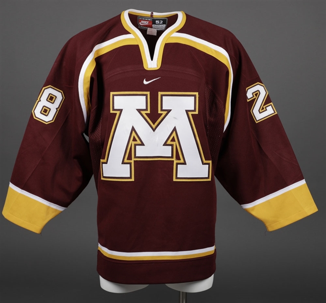 Matt Leimbeks 2000-01 WCHA University of Minnesota Golden Gophers Game-Worn Jersey