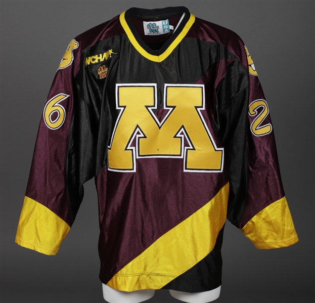 Jason Godbouts 1997-98 WCHA University of Minnesota Golden Gophers Game-Worn Hankinson Style Alternate Jersey