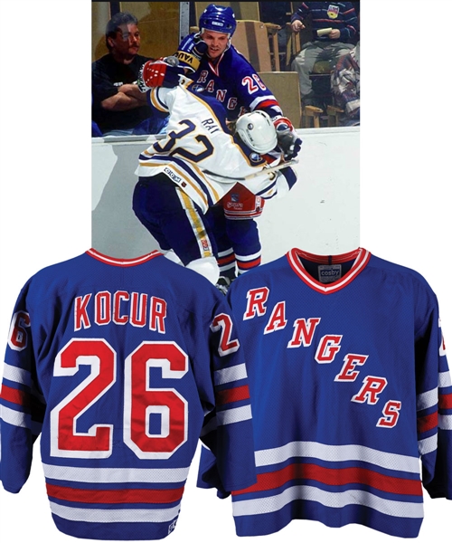 Joey Kocurs 1995-96 New York Rangers Game-Worn Jersey with LOA