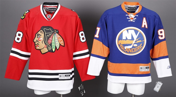 Patrick Kane (Chicago Black Hawks), John Tavares (New York Islanders) and Wendel Clark (Quebec Nordiques) Signed Jerseys - All JSA Certified