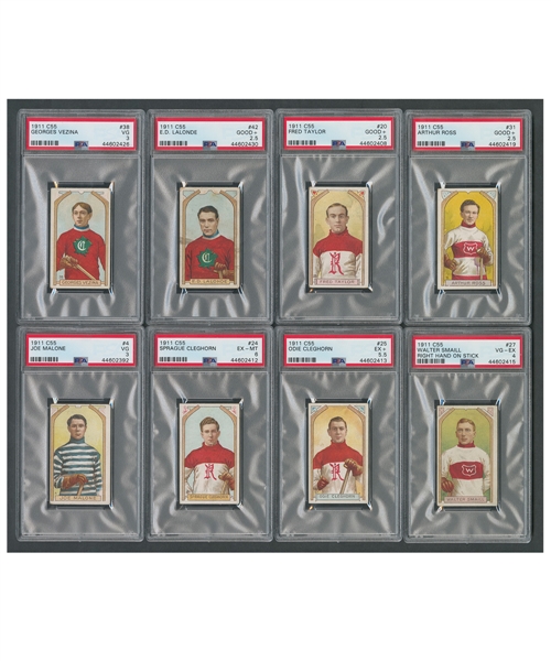 1911-12 Imperial Tobacco Hockey C55 PSA-Graded Complete 45-Card Set