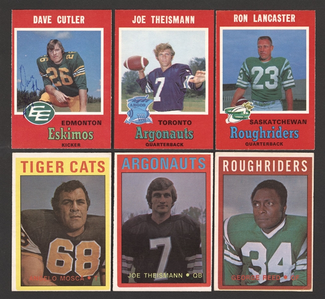 1971 O-Pee-Chee CFL Complete 132-Card Set and 1972 O-Pee-Chee CFL Near Complete Card Set (131/132)