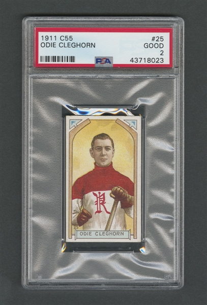 1911-12 Imperial Tobacco C55 Hockey Card #25 James "Odie" Cleghorn RC - Graded PSA 2