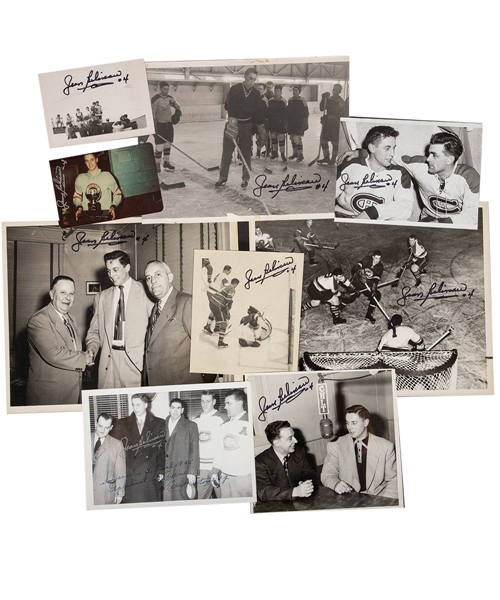 Jean Beliveaus Signed Personal Photo Collection of 125+ Including Signed Vintage Hockey Photos from His Personal Collection with Family LOA
