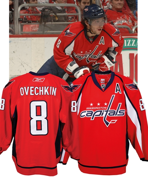Alexander Ovechkins 2008-09 Washington Capitals Game-Worn Alternate Captains Jersey with Team LOA - Worn for Incredible Goal vs Montreal! - Team Repairs! - Photo-Matched!