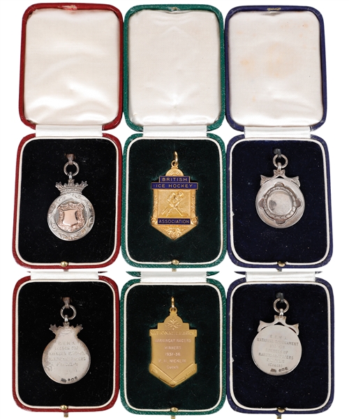 Percy Nicklins B.I.H.A. Medals (3) Including 1937-38 Harringay Racers (NL Winners), 1938-39 Racers (National Tournament) and 1939-40 Racers (London Cup Winners) with Family LOA