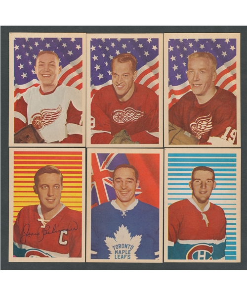 1963-64 Parkhurst Hockey Complete 99-Card Set Including PSA-Graded Cards #35 Rousseau (EX-MT 6), #36 Provost (EX-MT 6), #66 Litzenberger (NM 7), #69 Shack (NM 7) and #78 Baun (EX-MT 6)