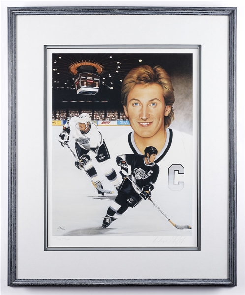 Wayne Gretzky Signed "2000 (Points)" and "A Boy and His Dream" Framed Limited-Edition Lithographs with COAs