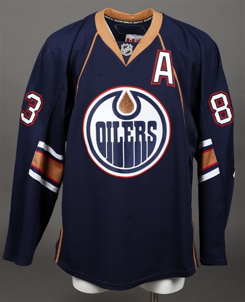 Ales Hemskys 2007-08 Edmonton Oilers Game-Worn Alternate Captains Jersey with Team LOA