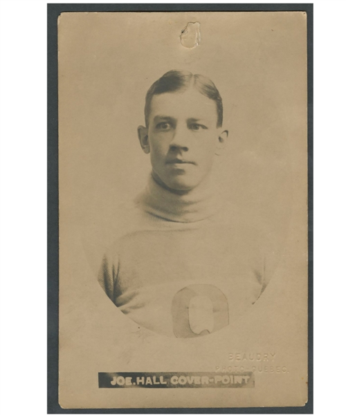 HOFer Joe Hall Quebec Bulldogs (NHA) 1911-12 Real Photo Postcard