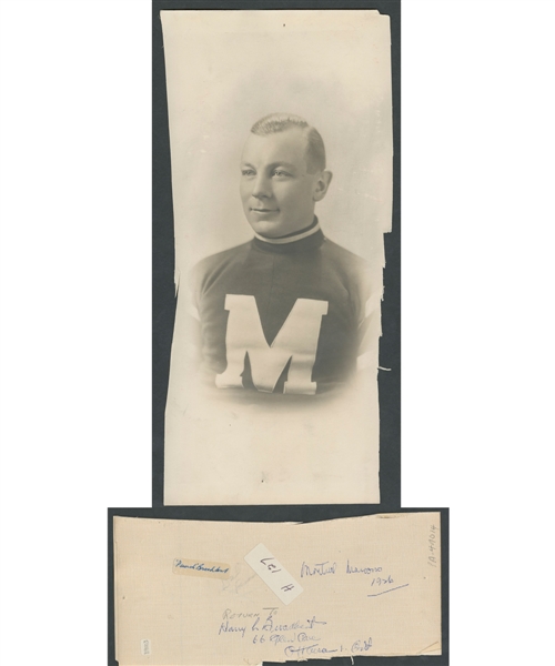 Deceased HOFer Harry "Punch" Broadbent Mid-1920s Signed Montreal Maroons Photo