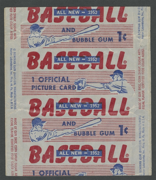 1952 Bowman Baseball Card 1 Cent Wrapper