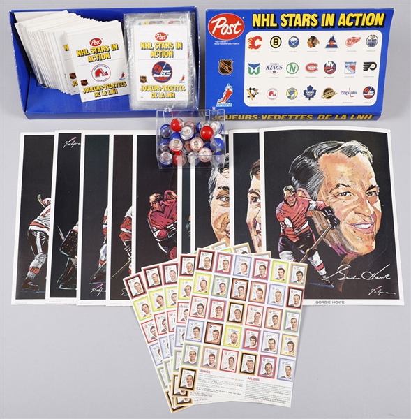 Vintage Hockey Memorabilia Collection Including 1968-69 Post Marbles (21), 1970-71 Colgate Hockey Stamps Uncut Sheets (5), 1970-71 Marathon Oil Detroit Red Wings Pro Star Portraits (11) and More!