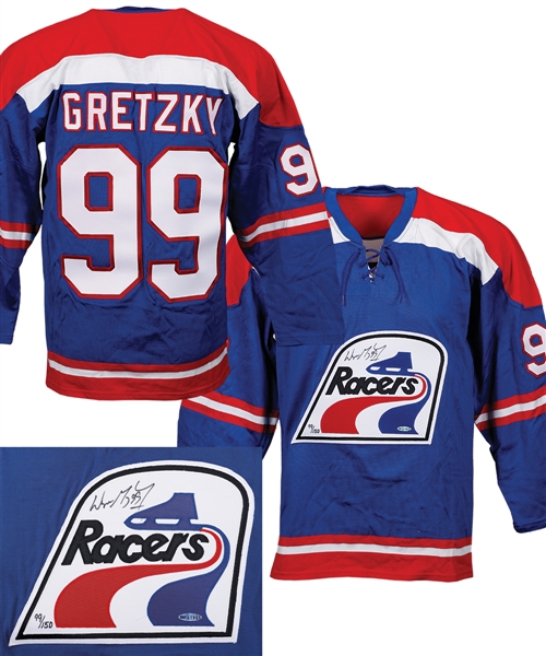 Wayne Gretzky Signed Indianapolis Racers Limited-Edition Away Jersey #99/150 with UDA COA