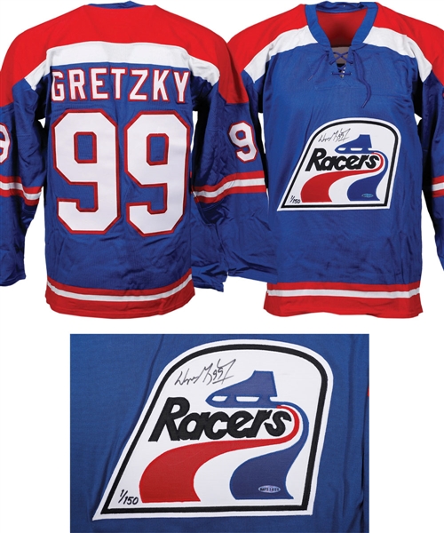 Wayne Gretzky Signed Indianapolis Racers Limited-Edition Away Jersey #1/150 with UDA COA