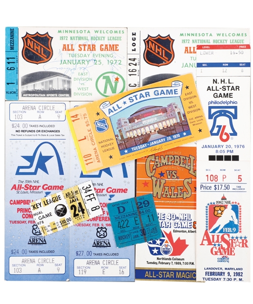 NHL All-Star Game 1970 to 2011 Ticket Collection of 38 Plus 1991-2000 Programs (4)
