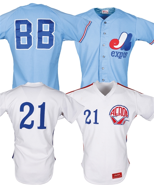 Montreal Expos 1980 Bat Boy Jersey and Circa 1983 Wichita Aeros Game-Worn Jersey (Expos Farm Team)