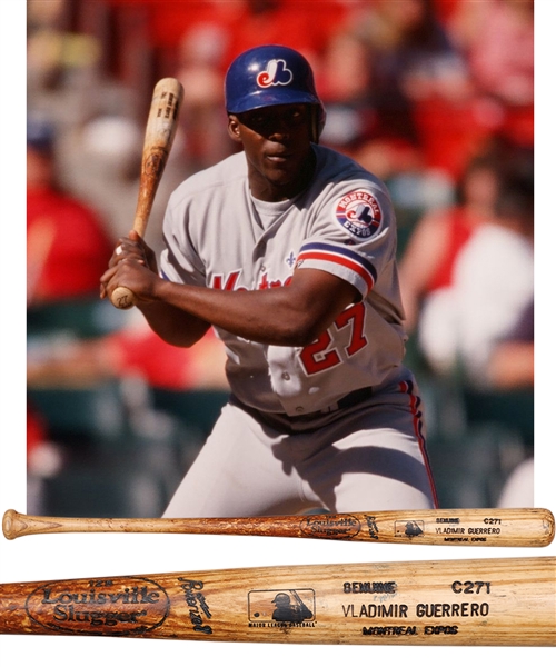 Vladimir Guerreros Early-2000s Montreal Expos Louisville Game-Used Bat for Charity