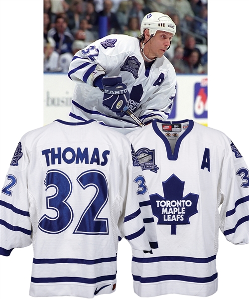 Steve Thomas 1998-99 Toronto Maple Leafs Game-Worn Alternate Captains Playoff Jersey - MLG Memories and Dreams Patch!