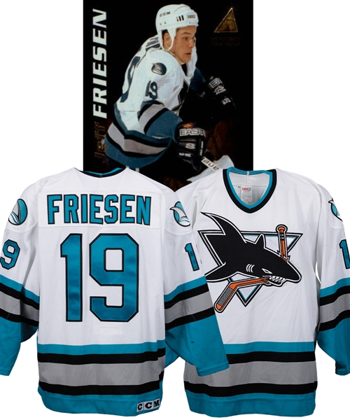 Jeff Friesens 1995-96 San Jose Sharks Game-Worn Jersey