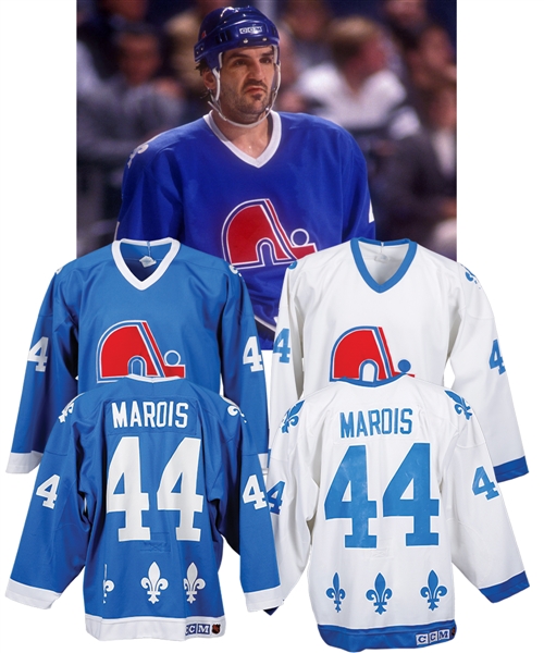 Mario Marois 1989-90 Quebec Nordiques Game-Worn Home and Away Jerseys with His Signed LOA