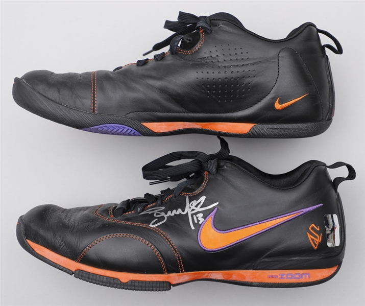 Steve Nashs Signed 2007-08 Phoenix Suns Game-Used Nike Zoom Basketball Shoes with WGA LOA