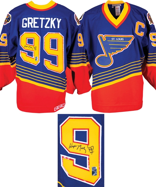 Wayne Gretzky Signed St. Louis Blues Captains Jersey with WGA COA