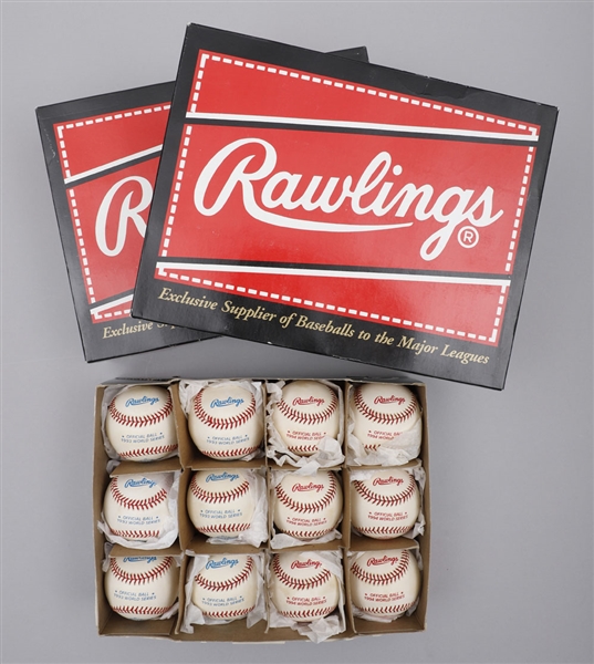 1993 and 1994 World Series Official Rawlings Baseball Collection of 4 Boxes (48 Baseballs)