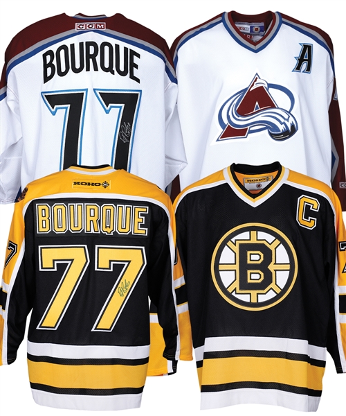 Ray Bourque Boston Bruins and Colorado Avalanche Signed Jersey and Framed Photo Collection of 7 with LOA