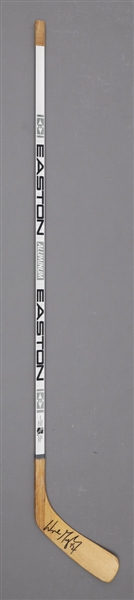 Wayne Gretzky Signed Easton Aluminum Signature Model Stick and Signed LA Kings and 1993 Stanley Cups Caps (2)