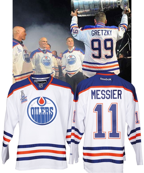 Mark Messiers Signed 1984 Stanley Cup Champions 30 Year Legacy Reunion Event-Worn Edmonton Oilers Jersey with Team LOA