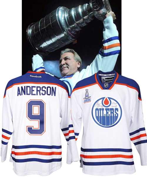 Glenn Andersons Signed 1984 Stanley Cup Champions 30 Year Legacy Reunion Event-Worn Edmonton Oilers Jersey with Team LOA