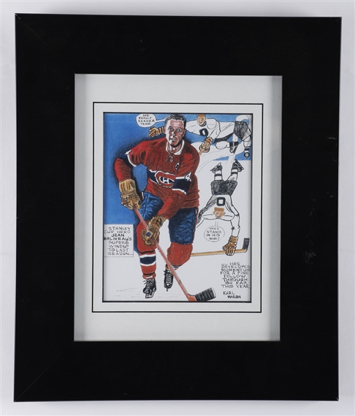 Jean Beliveaus Personal Item Collection Including Vintage Leather Wallets with Canadiens Logos (2), 1951-52 Quebec Aces Triple-Signed Program, Numerous Signed Items and More with Family LOA