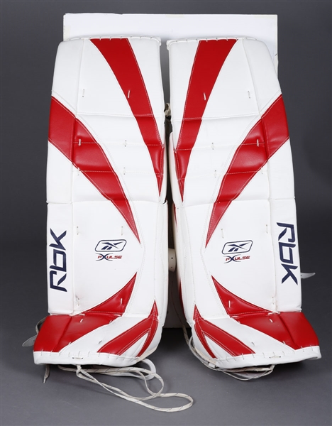 Ed Belfours 2006-07 Florida Panthers Reebok Pulse Game-Issued Pads with His Signed LOA