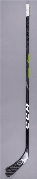 Nathan McKinnons 2018-19 Colorado Avalanche Signed CCM Ribcore Trigger Game-Used Stick Purchased in Islanders Alumni Charity Auction with LOA
