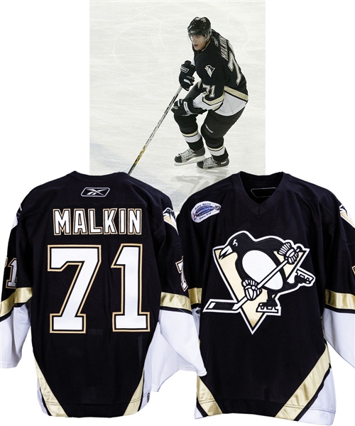 Evgeni Malkins 2006-07 Pittsburgh Penguins Game-Worn Rookie Season Jersey with LOA - Garth Brooks Patch! - Calder Memorial Trophy Season!