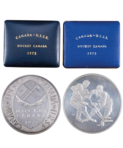 Vintage 1972 Canada-Russia Series Commemorative Silver Coins in Original Cases (2) Including Scarce Players Silver Coin