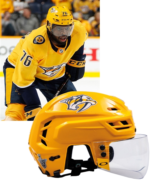 P.K. Subbans 2017-18 Nashville Predators CCM Game-Worn Helmet with LOA - Photo-Matched to Regular Season and Playoffs!