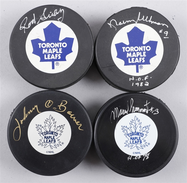 Toronto Maple Leafs All-Time Greats Signed Puck Collection of 15 Including 7 Hall of Fame Members with LOA