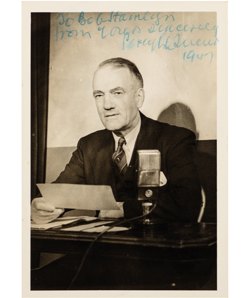 Deceased HOFer Percy LeSueur (Ottawa Senators) Signed 1947 Photo from the E. Robert Hamlyn Collection