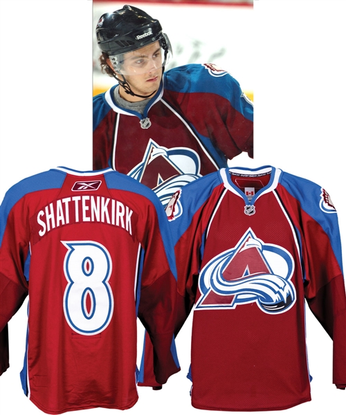 Kevin Shattenkirk’s 2010-11 Colorado Avalanche "NHL Debut - 1st NHL Goal" Game-Worn Rookie Season Jersey with Team LOA - Photo-Matched!