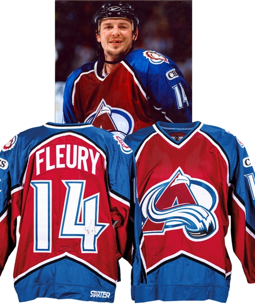 Theoren Fleurys 1998-99 Colorado Avalanche Signed Game-Worn Jersey with Team COA - CHS Patch! - Photo-Matched!